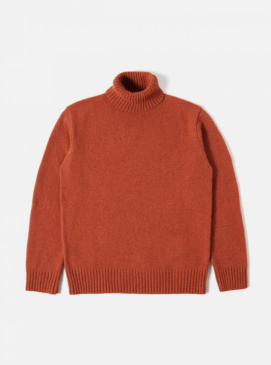 Universal Works Roll Neck Eco Wool Jumper Rust