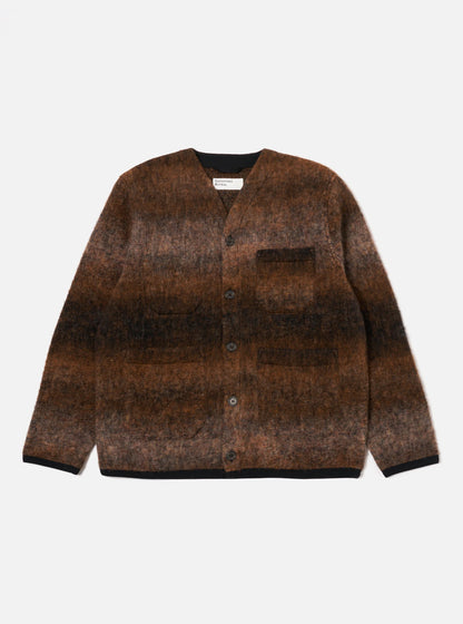 Universal Works Cardigan in Brown Ombre Fleece