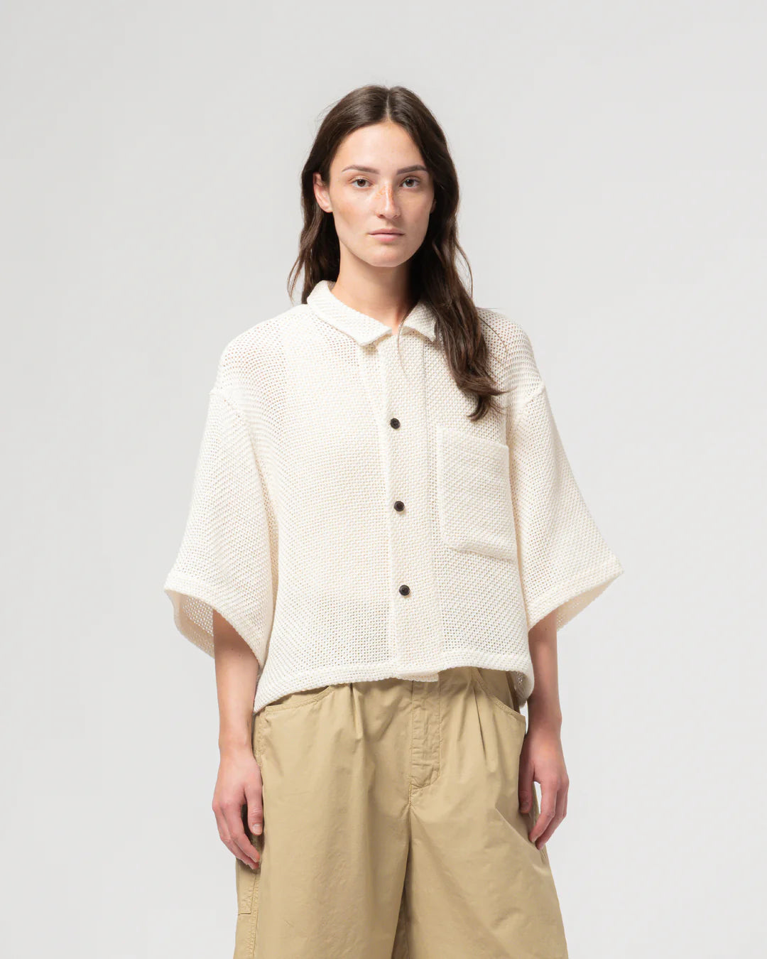 Girls of Dust Sumatra Shirt Trellis Cotton - Ecru