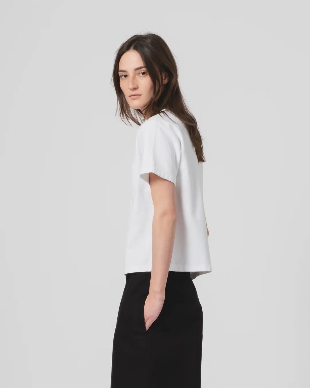 Girls of Dust Cropped Pocket T-Shirt - White