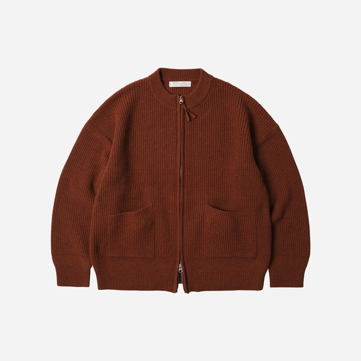 FrizmWorks Wool Deck Zip Up Cardigan - Brick