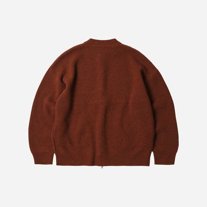 FrizmWorks Wool Deck Zip Up Cardigan - Brick
