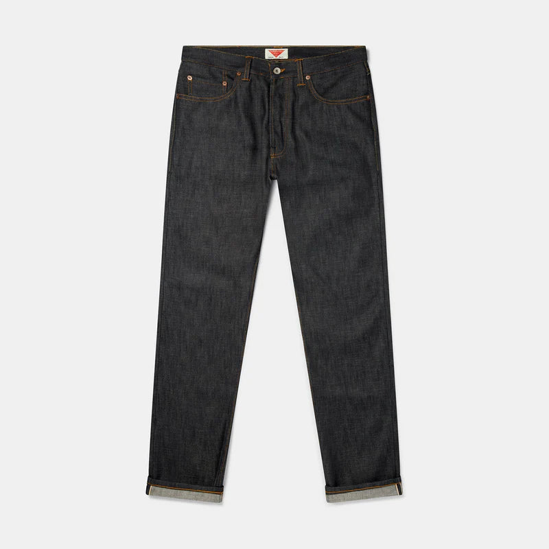 Hawksmill Wide Tapered 14.5oz Isko Orange Listed Organic Selvedge Jeans - Indigo