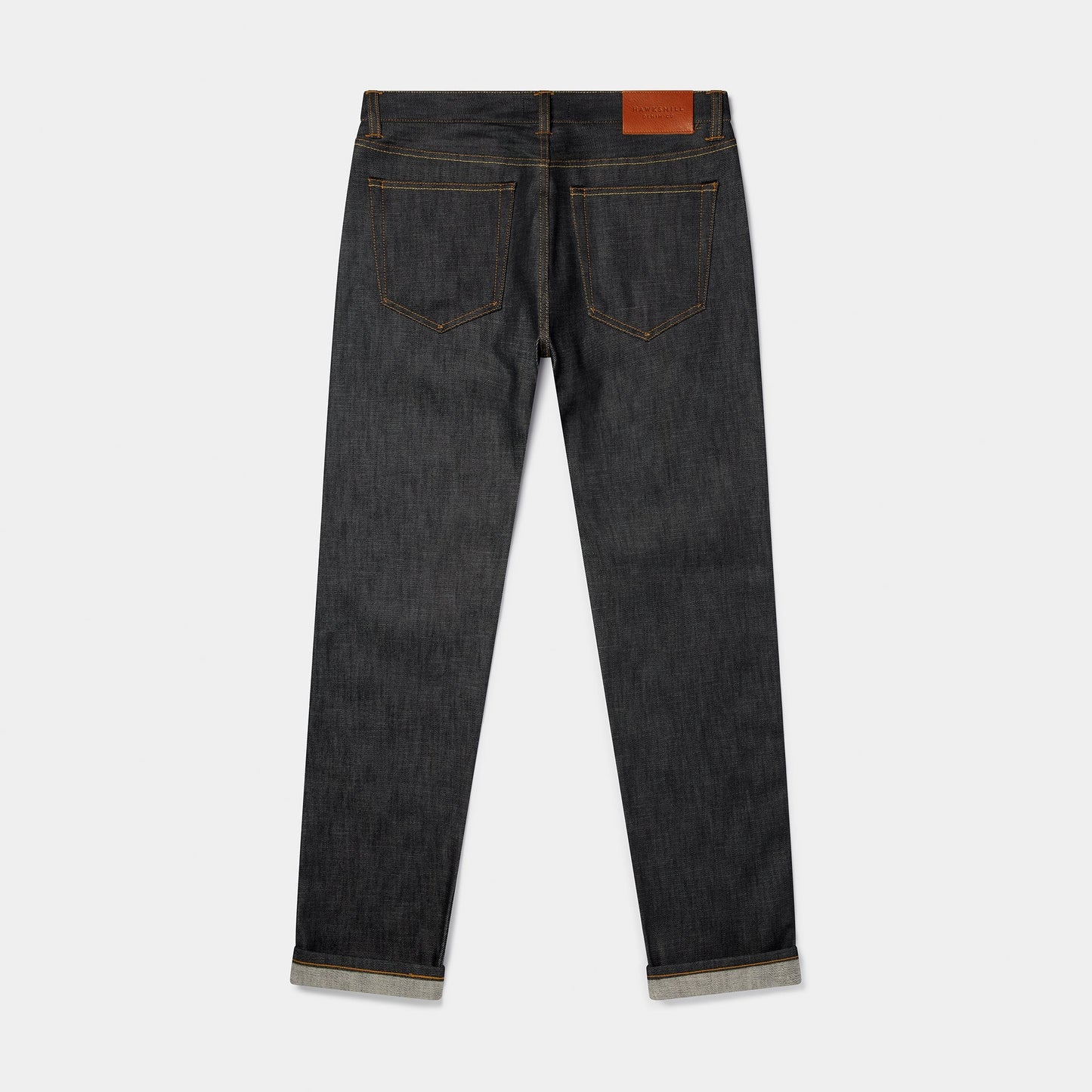 Hawksmill Wide Tapered 14.5oz Isko Orange Listed Organic Selvedge Jeans - Indigo